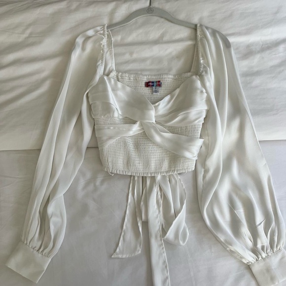 Urban Outfitters Tops - Urban Outfitters White Long Sleeve Crop Top